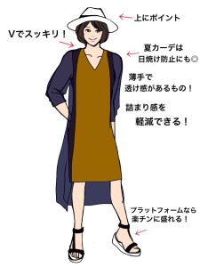 着やせ　ワンピ　ロングカーデ