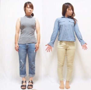 脚が細く見えるスキニー