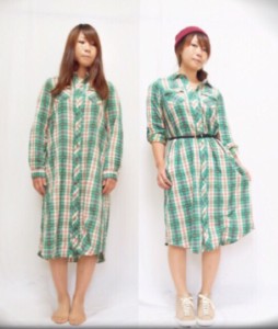 ロングシャツ　コーデ